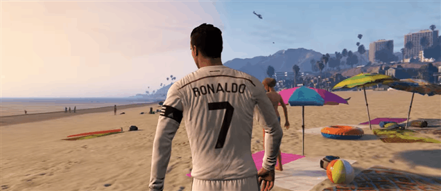 Siêu sao Cristiano Ronaldo quậy tưng bừng trong GTA V