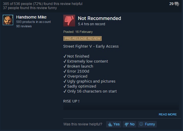 Street Fighter V: chưa ra mắt đã bị dìm 