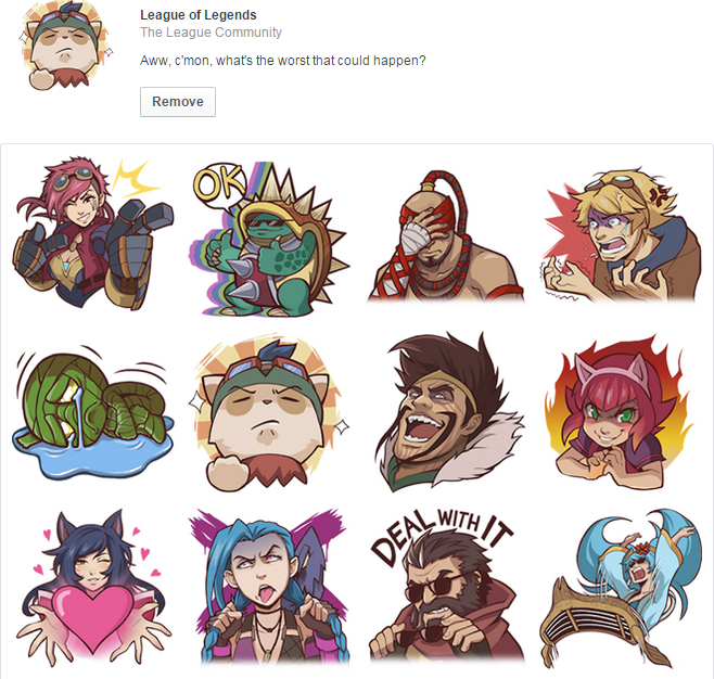 Facebook ra mắt bộ sticker Liên Minh Huyền Thoại