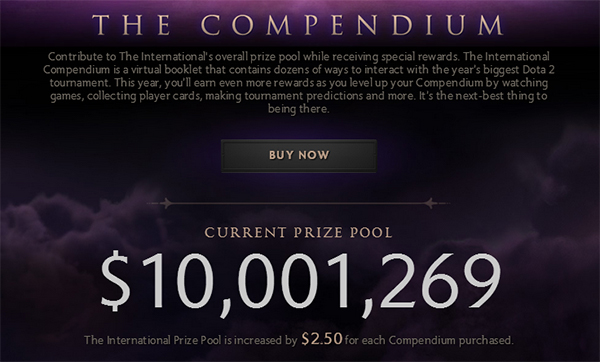 Dota 2: Compendium đã phá mốc 10 triệu USD