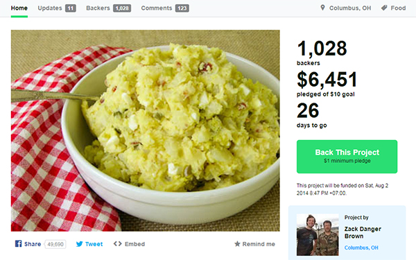 Dự án “nóng” trên Kickstarter: sản phẩm…xà lách khoai tây