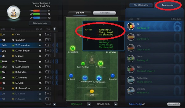FIFA online 3: Trải nghiệm tính năng Team Color