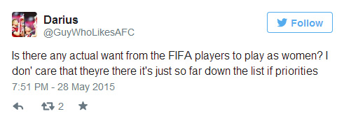 Vì sao FIFA 16 không đưa cầu thủ nữ vào chế độ Career mode ?