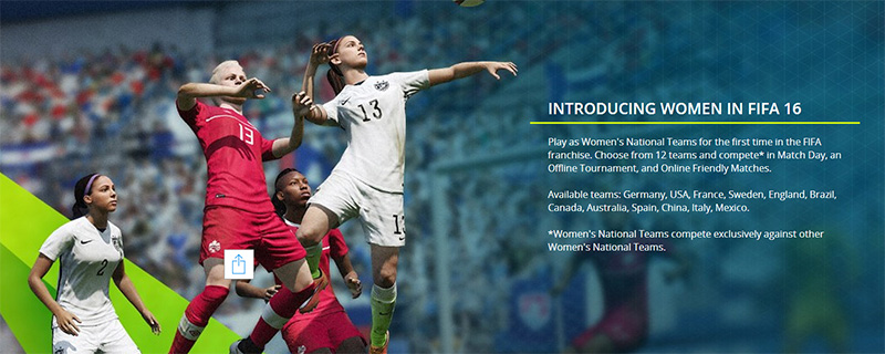 FIFA 16 lần đầu tiên giới thiệu cầu thủ nữ