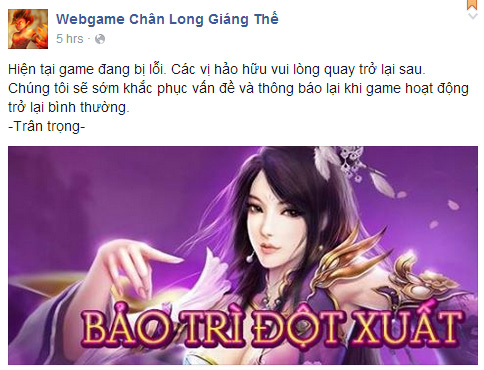 Các game của NPH SGame đồng loạt không truy cập được