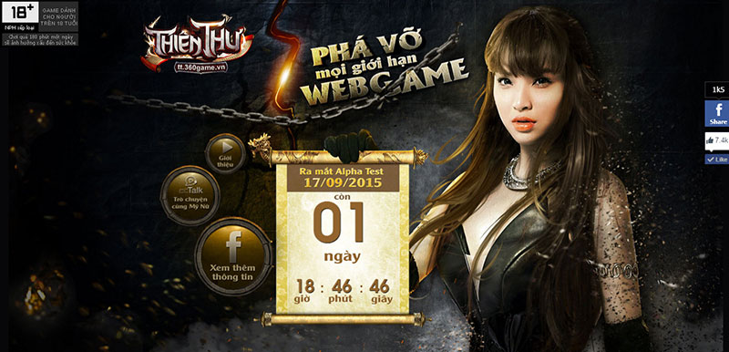 Ca sĩ Hải Băng làm đại diện hình ảnh cho webgame Thiên Thư