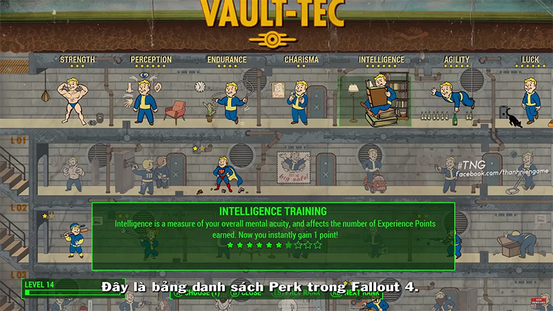 Video Việt-sub: Hệ thống phát triển kỹ năng nhân vật trong Fallout 4