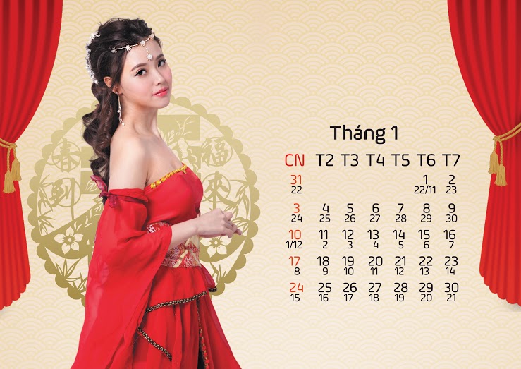 Midu cá tính trong bộ lịch 2016 của Thương Khung Chi Mộng