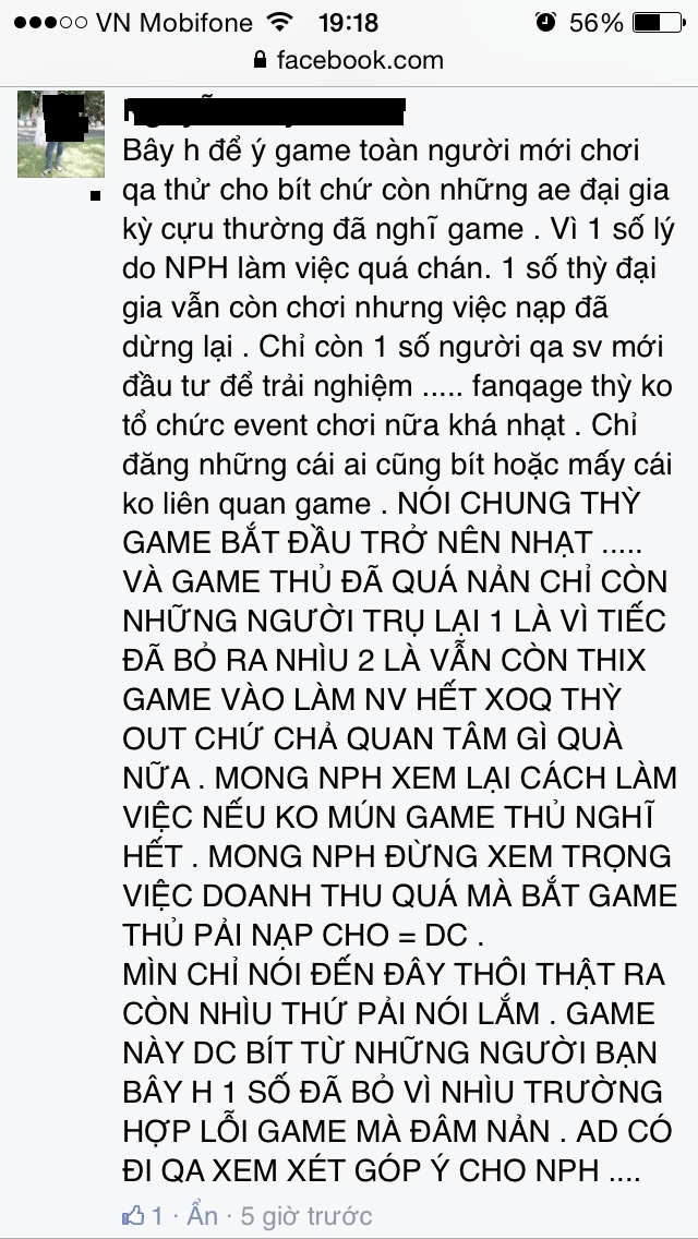 Game thủ Mộng Giang Hồ đã hết chuyện để làm ?