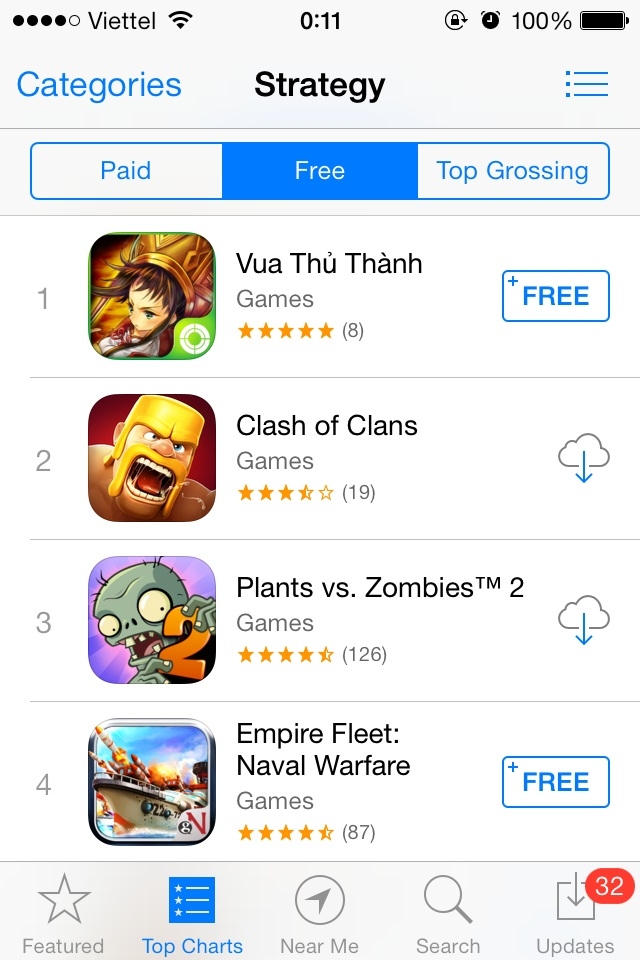 Vua thủ thành lọt vào top 10 trên iOS App Store