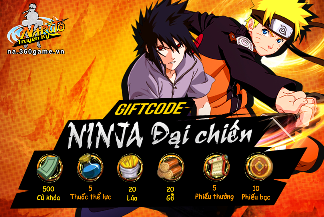 Naruto Truyền Kỳ tặng Giftcode giá trị nhân sự kiện Closed Beta