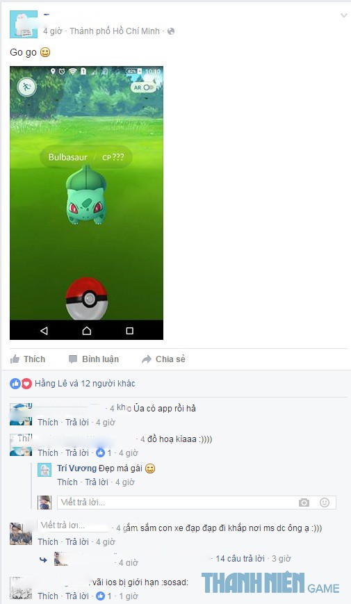 Game thủ việt phát cuồng với game di động Pokémon Go