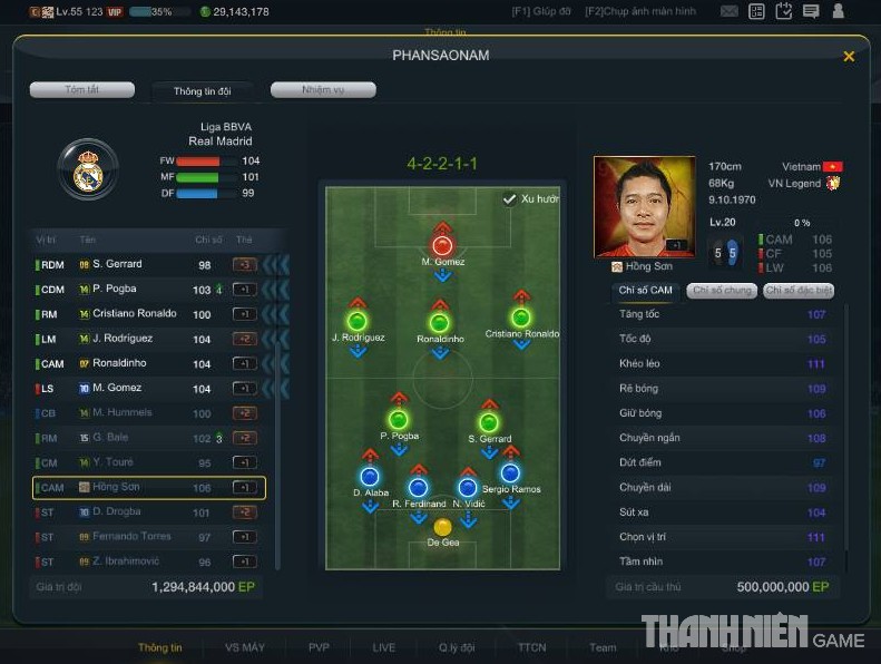 FIFA Online 3: Xuất hiện game thủ đầu tiên sở hữu danh thủ Hồng Sơn