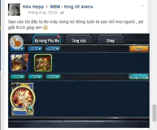 King of arena bất ngờ gặp lỗi nạp thẻ