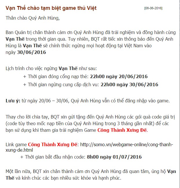 TTV Online tiếp tục đóng cửa thêm 3 tựa game