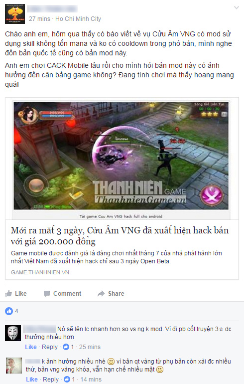 VNG phủ nhận Cửu Âm VNG có hack, game thủ không đồng ý