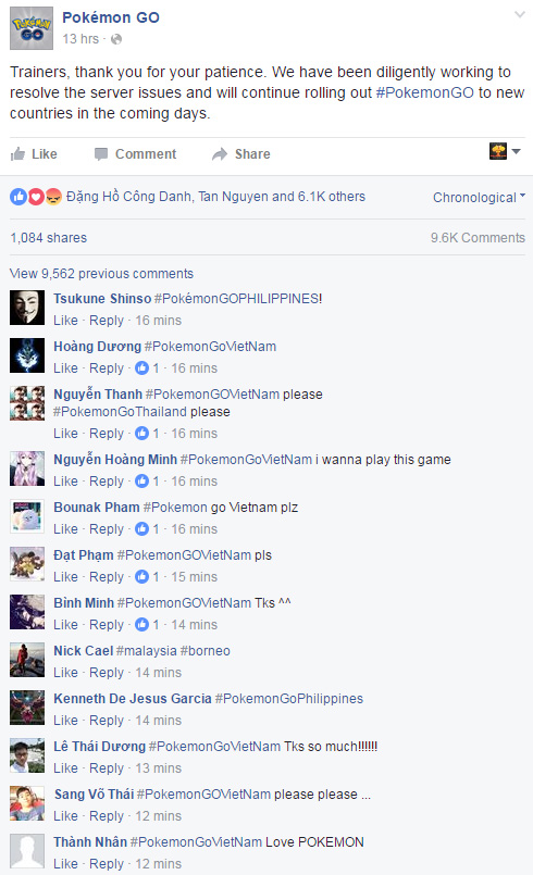 Game thủ Việt phát cuồng vì game di động Pokemon Go