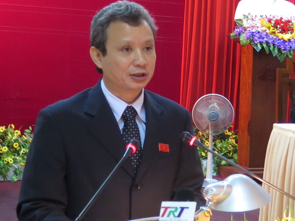 Ông Lê Trường Lưu, tại kỳ họp HĐND tỉnh Thừa Thiên- Huế thứ 9 năm 2014 - Ảnh BNL