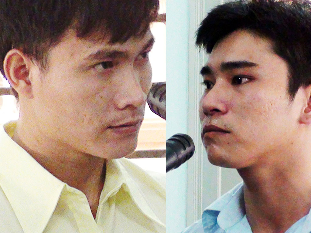 Hưng (bên trái) và Nghĩa lãnh án tù - Ảnh: Nguyễn Tú