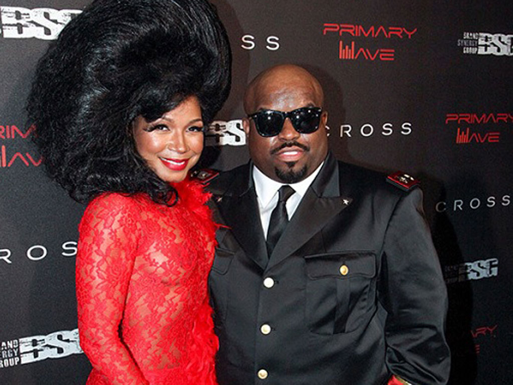 CeeLo và Shani cùng nhau xuất hiện trong một buổi tiệc trước thềm Grammy tại Hollywood - Ảnh: AFP