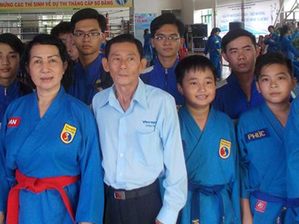 Những học viên của lớp võ tham gia một giải thi đấu - Ảnh: Lê Thanh