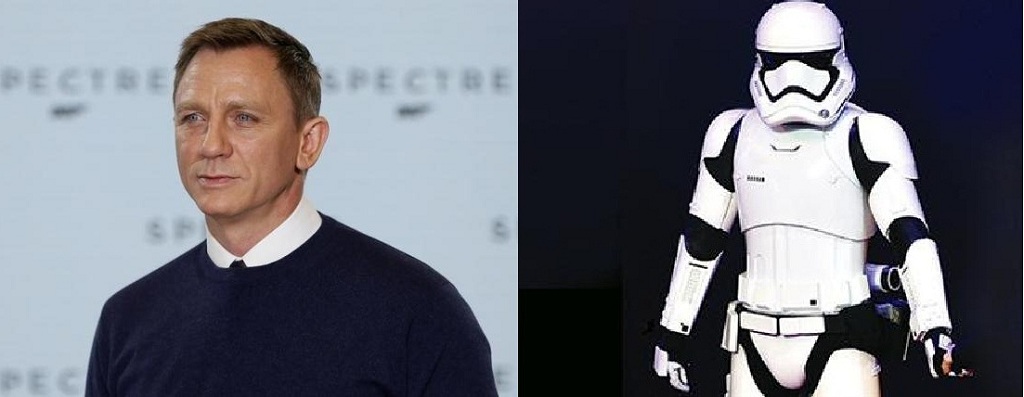 Daniel Craig sẽ góp mặt trong 'Chiến tranh giữa các vì sao' với vai một trong hàng triệu chiến binh Stormtroopers - Ảnh: Reuters, AFP