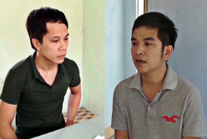 Trần Châu Đức (bên trái) và Đinh Hoàng Việt, 2 đàn em đắc lực nhất của Trần Đình Hải - Ảnh: Nguyễn Tú