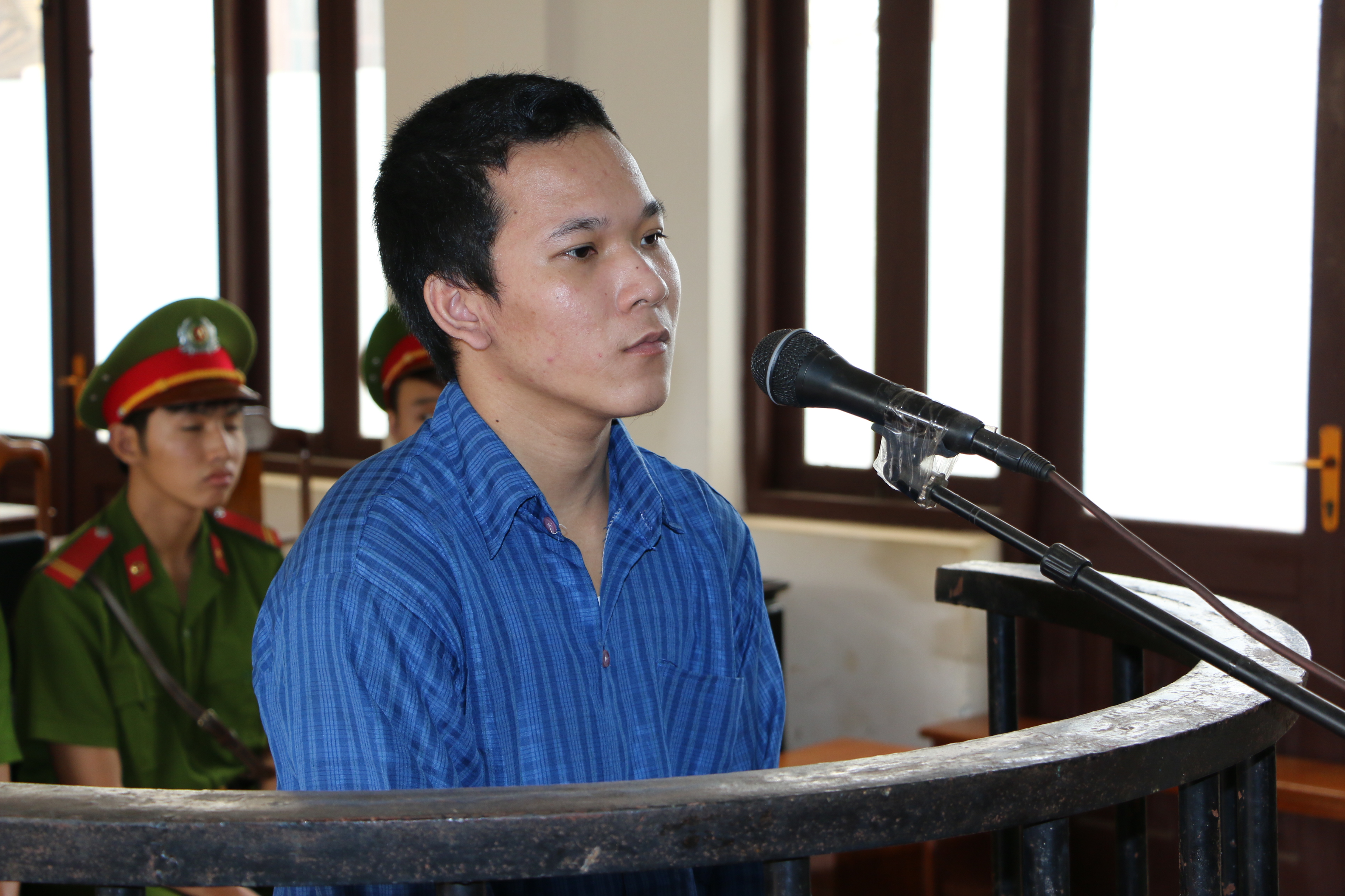 Bị cáo Trần Thanh Phương tại phiên tòa sơ thẩm - Ảnh Bạch Long