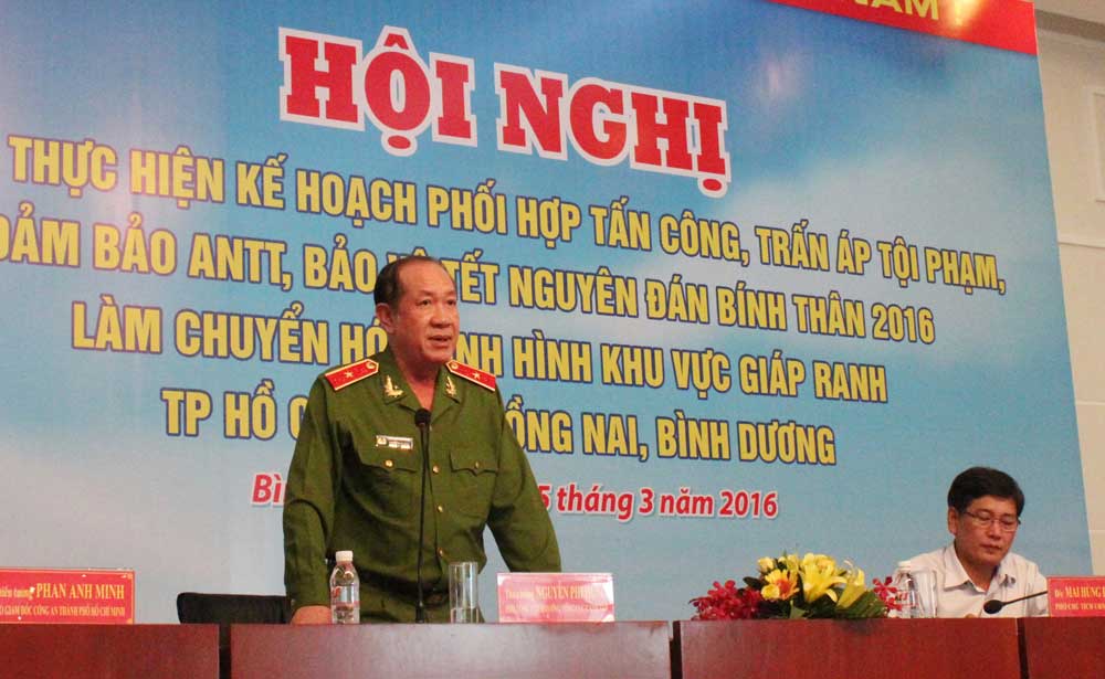Thiếu tướng Nguyễn Phi Hùng phát biểu chỉ đạo hội nghị - Ảnh: Đỗ Trường