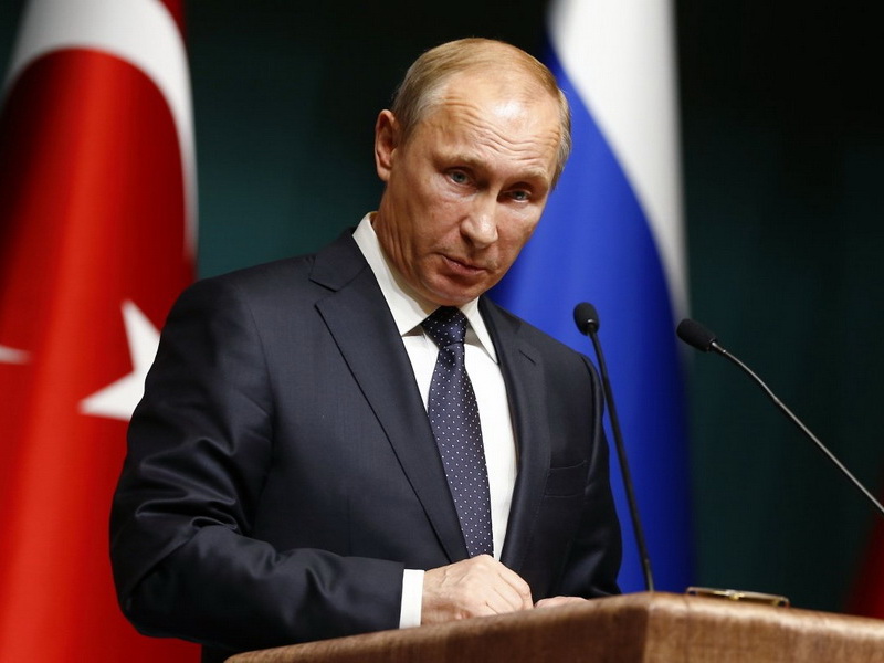 Tổng thống Nga Vladimir Putin phát biểu tại một cuộc họp báo ở thủ đô Ankara (Thổ Nhĩ Kỳ) hồi năm 2014 - Ảnh: Reuters