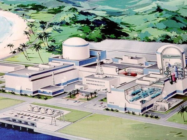Mô hình nhà máy điện hạt nhân Ninh Thuận 1 - Ảnh: TTXVN