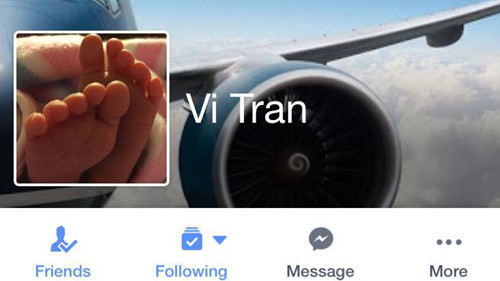 Trang Facebook của nghi phạm Vi Tran hiện đã bị đóng - Ảnh: Facebook