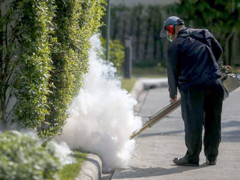 Phun thuốc xịt muỗi ở vùng ngoại ô Bangkok ngày 13.1.2016 - Ảnh: Reuters