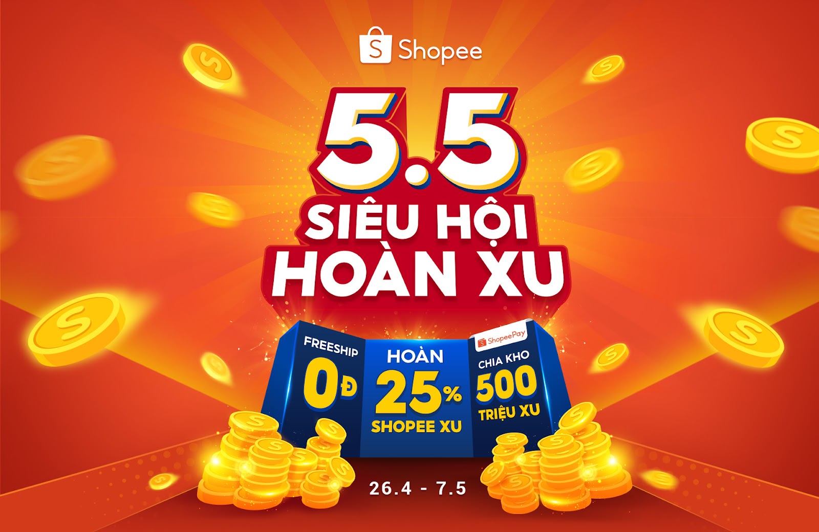 Shopee khởi động 5.5 Siêu Hội Hoàn Xu ưu đãi không kém ngày hội siêu sale nào
