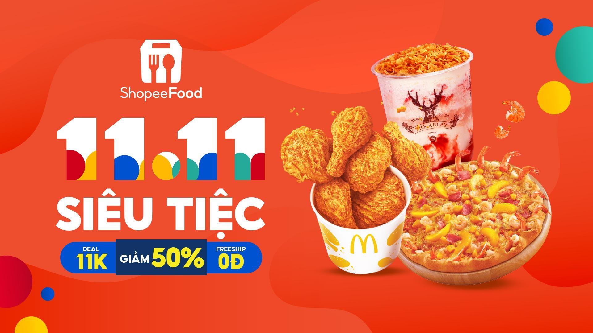 Khởi động Mùa Lễ Hội Cuối Năm Với Sự Kiện 11 11 Shopeefood Siêu Tiệc