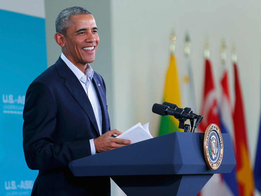 Tổng thống Mỹ Barack Obama phát biểu tại Hội nghị cấp cao đặc biệt Mỹ - ASEAN ở Sunnylands, California ngày 16.2 - Ảnh: Reuters