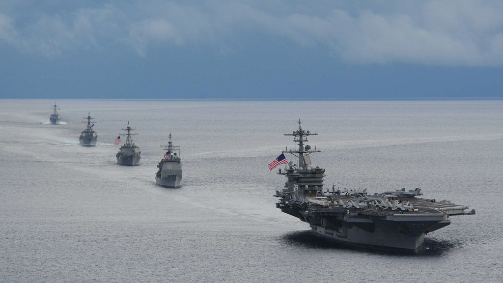 Nhóm tàu sân bay USS Theodore Roosevelt (CVN 71) tham gia một cuộc tập trận ngày 23.9.2014 - Ảnh: Hải quân Mỹ