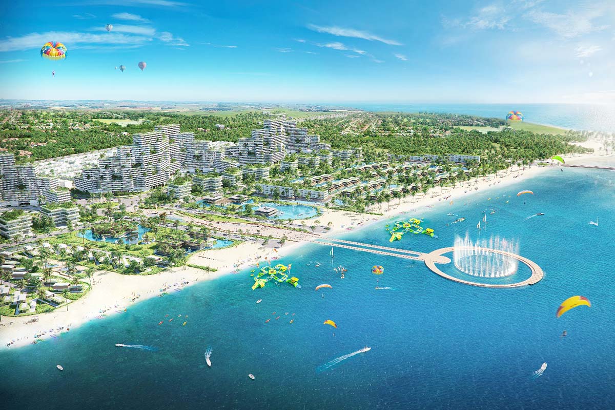 Phối cảnh tổng thể Tổ hợp Đô thị nghỉ dưỡng và Thể thao biển Thanh Long Bay