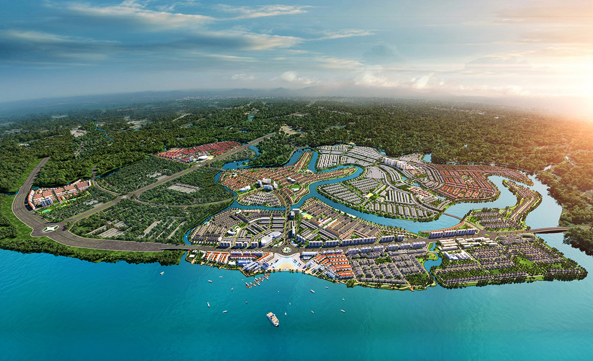 Đô thị đảo Phượng Hoàng nằm trong vùng xanh sinh thái Aqua City quy mô 1.000 ha tại phía Đông TP.HCM