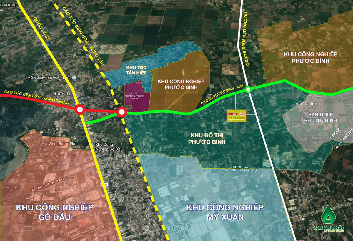 Bản đồ vị trí chiến lược dự án Phước Bình Lake view - Khu dân cư Phước Bình