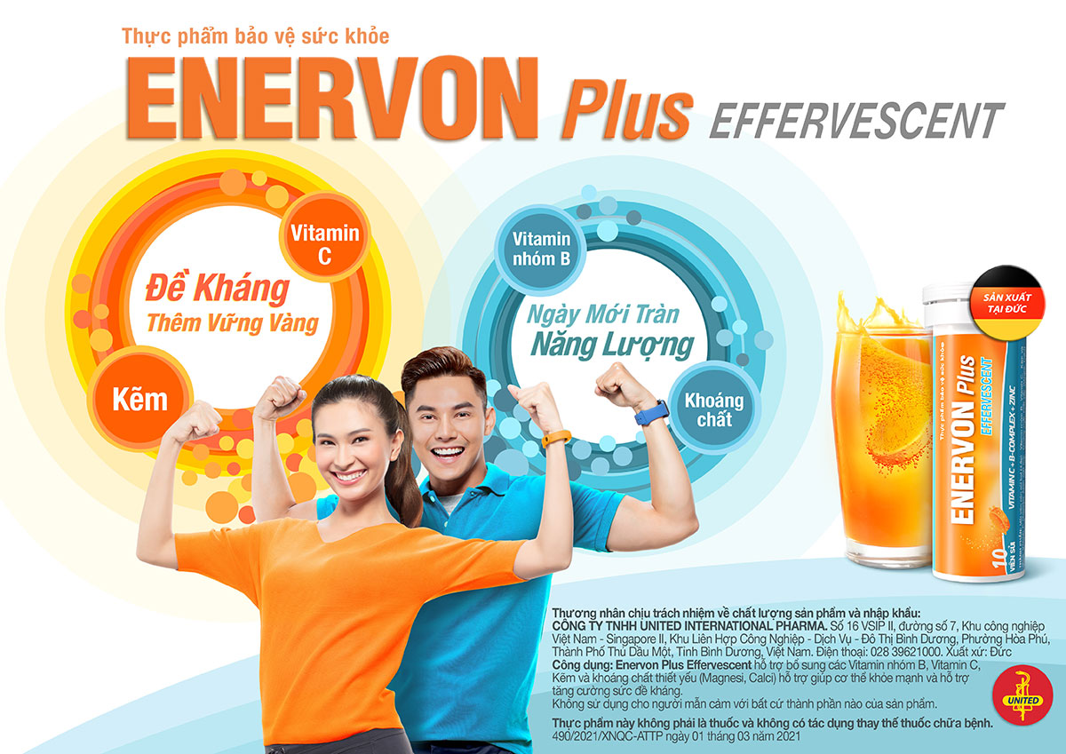 Viên sủi Enervon Plus - đề kháng thêm vững vàng, ngày mới tràn năng lượng