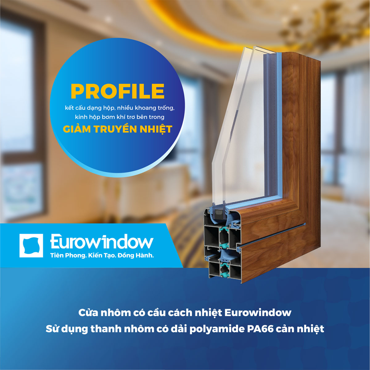 Cửa nhôm có cầu cách nhiệt Eurowindow - Sự lựa chọn lý tưởng cho các công trình nhà riêng, biệt thự cao cấp