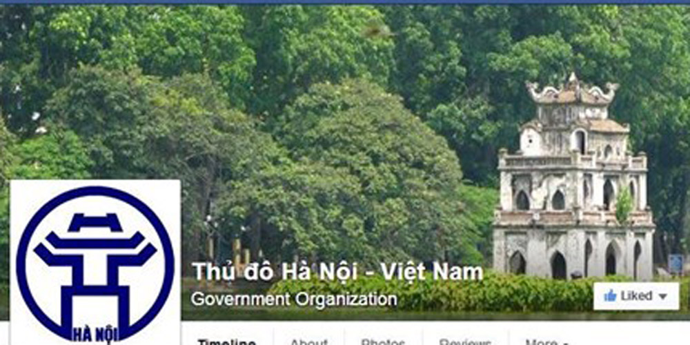 Giao diện trang facebook của UBND TP. Hà Nội - Ảnh chụp màn hình