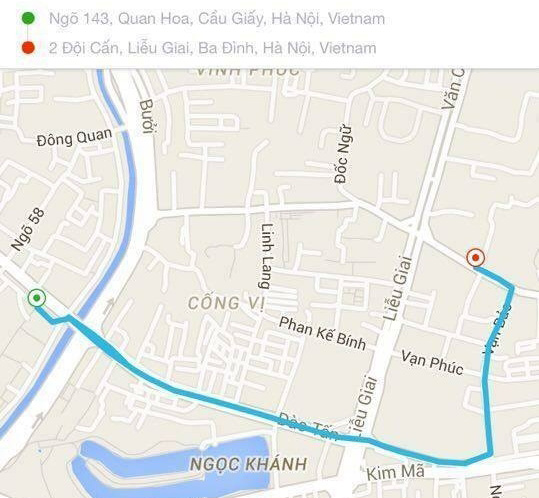 Lộ trình hành khách di chuyển bằng taxi Uber được đưa lên facebook - Ảnh từ facebook