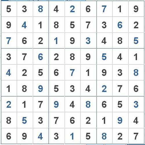 Mời các bạn thử sức với ô số Sudoku 2908 mức độ Khó 2