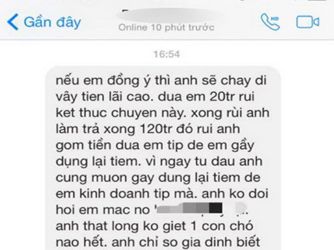Anh Lê Hoàng Duy cho biết có người chủ động nhắn tin thương lượng bồi thường - Ảnh chụp màn hình
