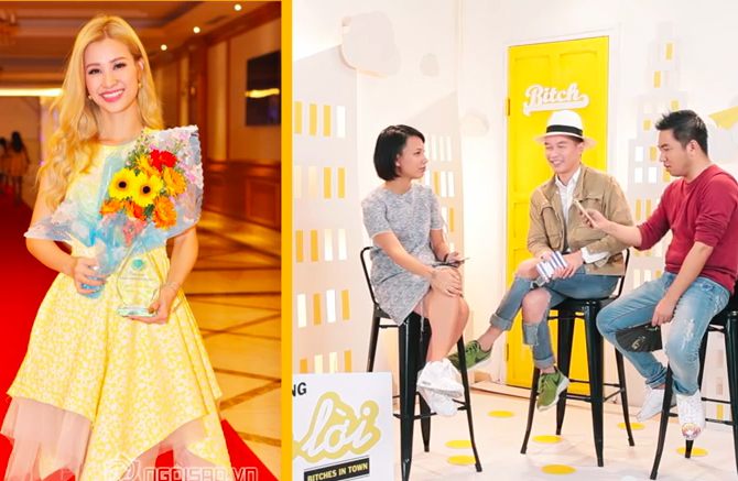 Bộ 3 MC Thùy Minh, stylist Lê Minh Ngọc, nhà văn trẻ Nguyễn Ngọc Thạch và bộ trang phục của Đông Nhi bị đưa ra bình luận - Ảnh chụp màn hình
