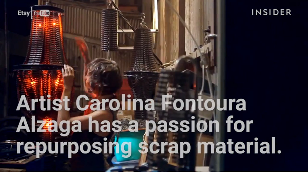 Carolina Fontoura Alzaga và sản phẩm của mình - Ảnh chụp từ clip trên tờ Business Insider