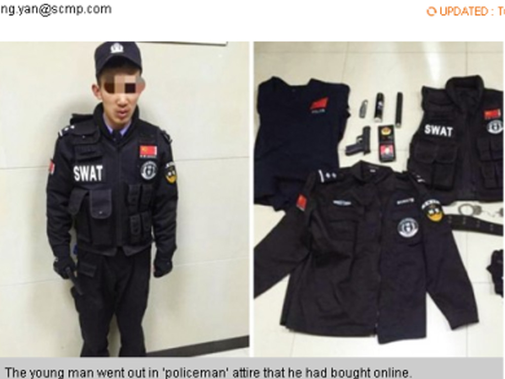 Cảnh sát dỏm họ Guo - Ảnh chụp màn hình tờ South China Morning Post