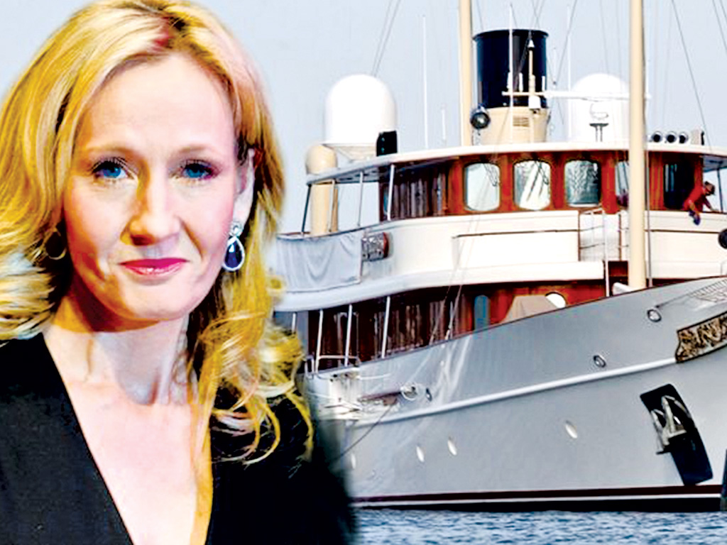 Nhà văn Rowling và chiếc du thuyền - Ảnh: The Celebrity Auction